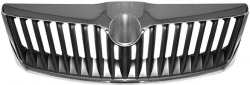 Решетка в капоте Skoda Octavia A5 2009-2013 (С хромированной накладкой)